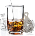 Cork & Mill Cocktail Mixing Glass Set, 24 oz Crystal Bar Tool Kit