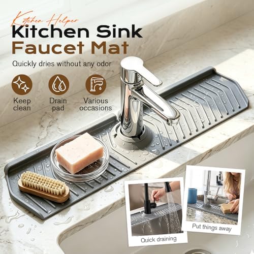 Kitchen Sink Faucet Mat, 2025 New Foldable Faucet Mat for Kitchen