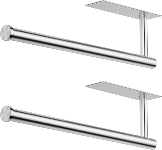Paper Towel Holder Under Cabinet, Self-Adhesive, No Drilling, Stainless Steel by CHIKESI