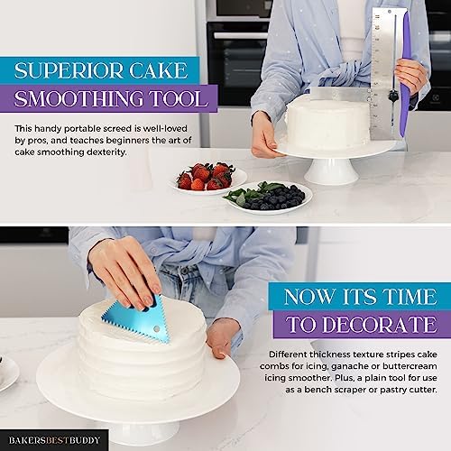 Bakers Best Buddy 12 Inch Adjustable Cake Smoother Tool for Icing and