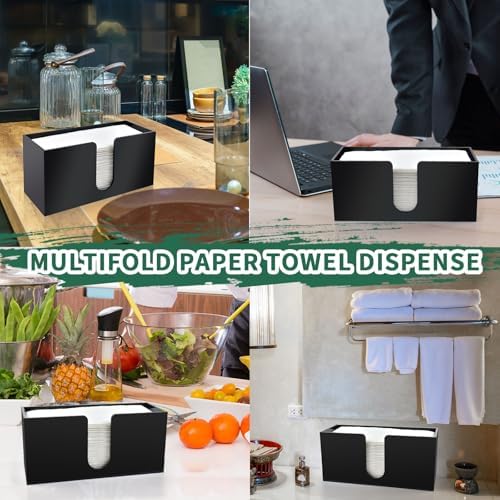 Countertop Black Acrylic Paper Towel Holder, 2 Pack