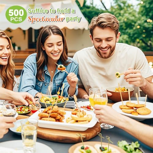 500PCS Cocktail Picks Kit, 4 Styles Fancy Toothpicks for Appetizers