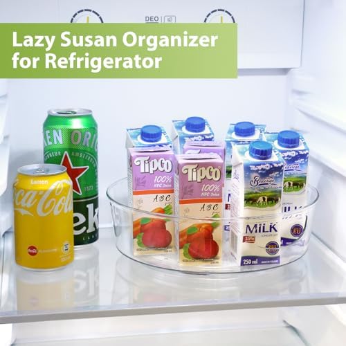 Guzon 4 Pack Lazy Susan Turntable, 10 Inch Rotating Organizer with Handles