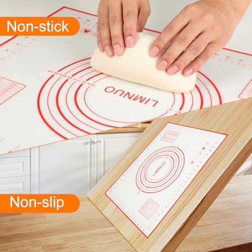 Silicone Baking Mat,Non Stick Rolling Dough with Measurements for Pie