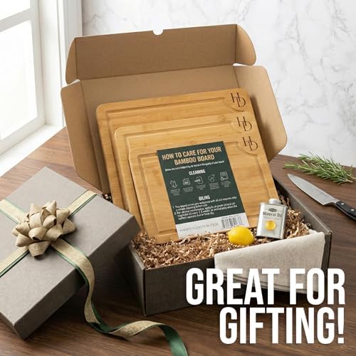 3 Piece Bamboo Cutting Board Set, Cutting Boards For Kitchen
