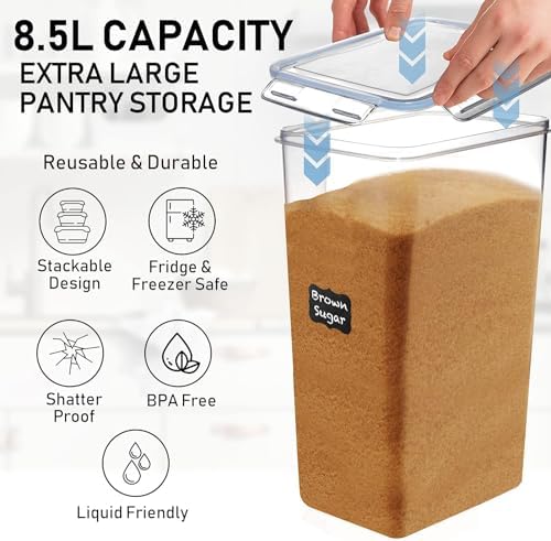 2 PC (8.5L / 287 Oz) Extra Large Pantry Flour Sugar Storage Containers