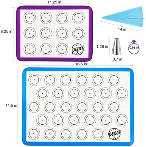 POPCO Macaron Baking Kit (19pcs Set) - 2 Half Size and 2 Quarter Size