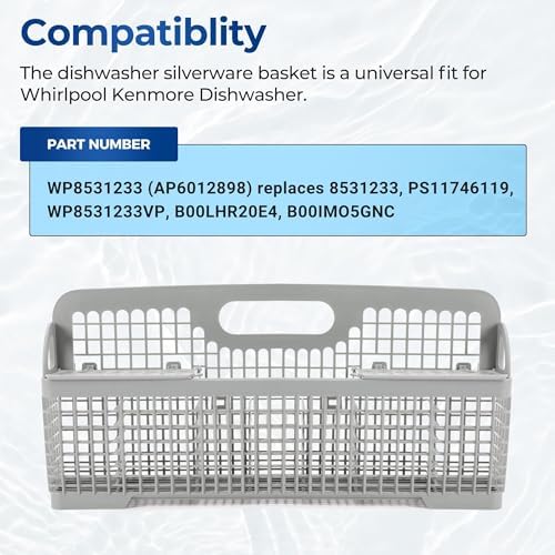 HECASA WP8562043 Dishwasher Silverware Basket Whirlpool Kenmore