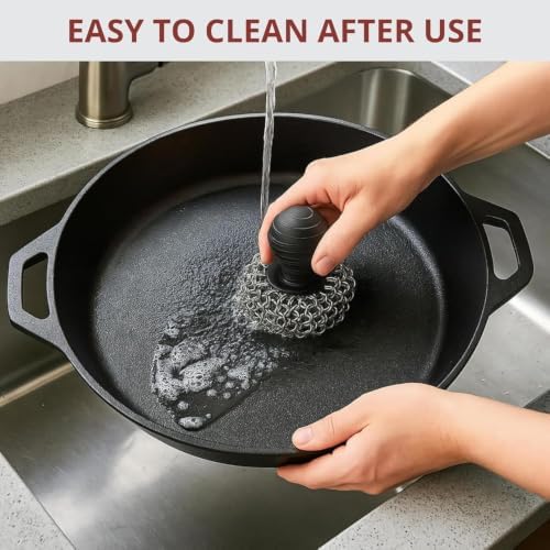 Extra Large Pre-Seasoned 17 Inch Cast Iron Skillet With Lid, Double Handle