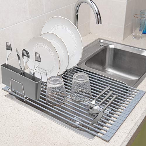 iPEGTOP Cutlery Utensil Silverware Drying Rack Basket Holder with