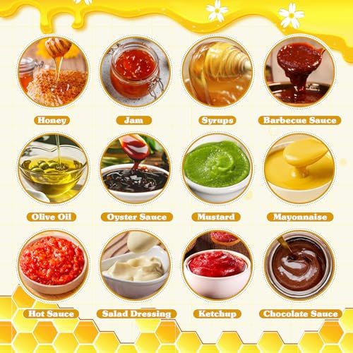 5 Pack Honey Plastic Bottles Mini Squeeze Containers Jars for Sauces