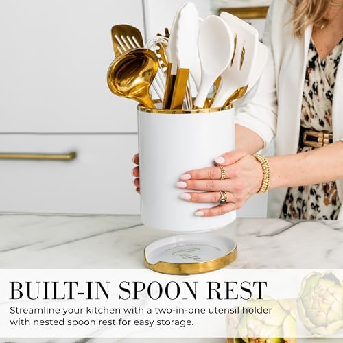STYLED SETTINGS White and Gold Cooking Utensils Set, 13-Piece