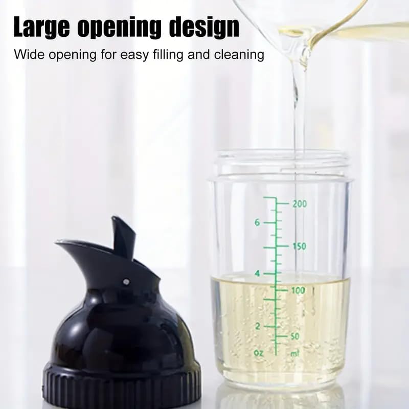 Salad Dressing Shaker Container, Pour Spout, LeakprooF, Dishwasher