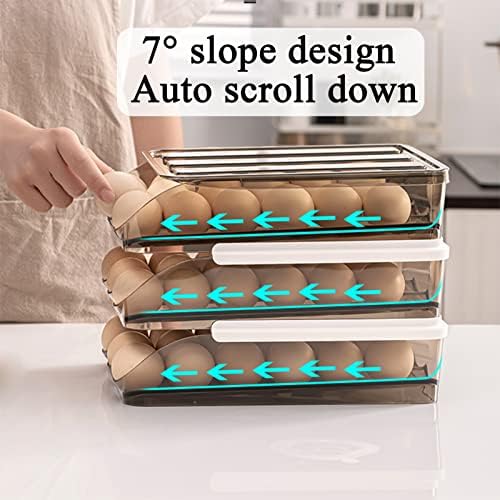Egg Holder for Refrigerator, 2-Layer Clear Storage Box