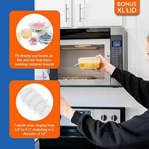 Modfamily Silicone Stretch Lids, 7 Pack