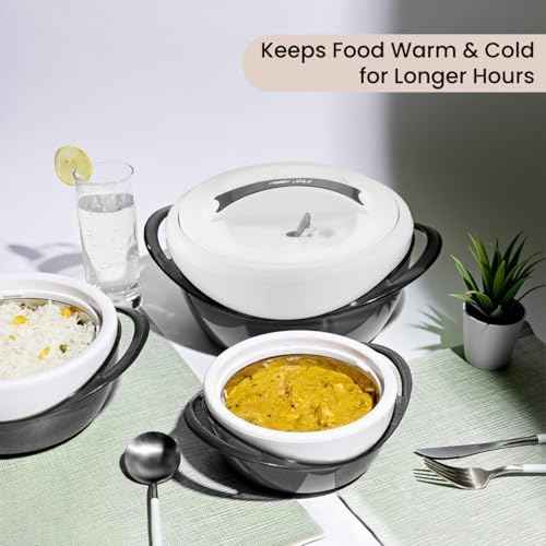 Pinnacle Large Insulated Casserole Dish with Lid 3.6 qt. Elegant Hot Pot Food Warmer/Cooler -Thermal Soup/Salad Serving Bowl Stainless Steel Hot Food Container–Best Gift Set for Moms