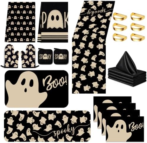 Irenare 25 Pcs Halloween Ghost Kitchen Accessories Decor Set with