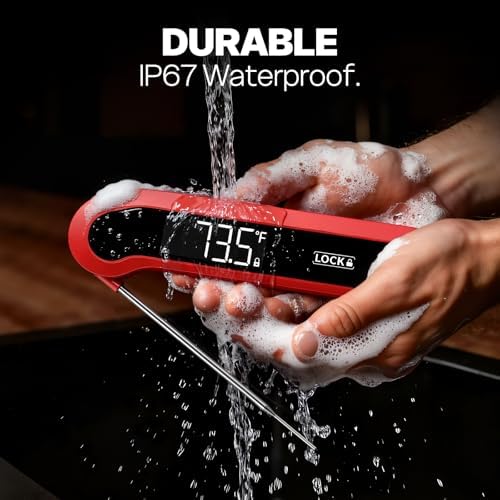 0.3 Sec Instant Read Digital Meat Thermometer, Red