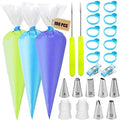 Piping Bags and Tips Set, 100 12-Inch Disposable Bags