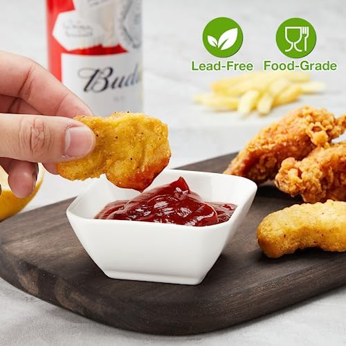 Mfacoy 6 Pack Soy Sauce Dishes, 3 oz Ceramic Dipping Bowls, Pinch