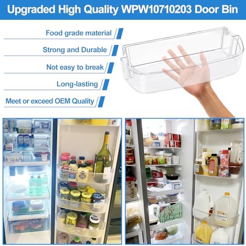 WPW10710203 Refrigerator Door Bin Compatible With Whirlpool Kenmore