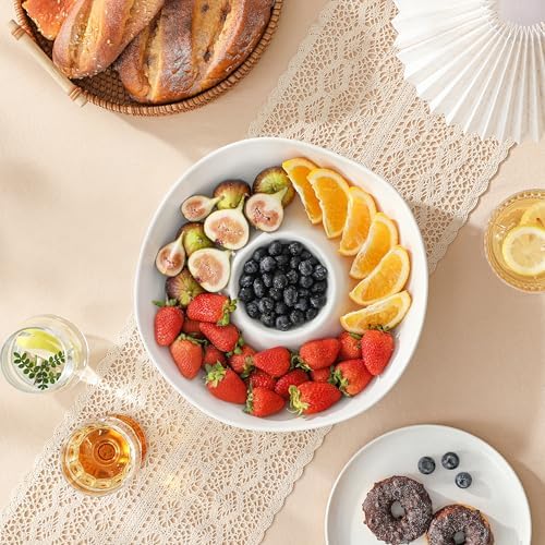 MALACASA Ceramic Chips and Dip Serving Tray, 12 Inch Dip Serving Tray