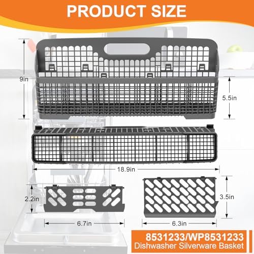 8531233 WP8531233 Dishwasher Silverware Basket For Whirlpool Kenmore