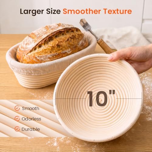 Sourdough Starter Kit with Scale, 10" Round and 10" Oval Basket