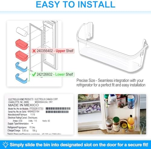 ALVAR 242126602 Refrigerator Door Bin for Frigidaire Door Shelf