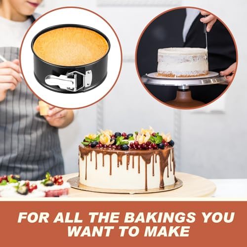 4 Pcs 6 Inch Nonstick Springform Cheesecake Pan with Removable Bottom