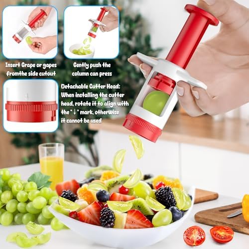 Grape Cutter for Toddlers, Red Container