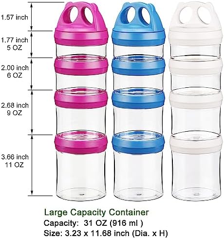 BeneLabel Stackable Food Storage Containers with Twist Lock System
