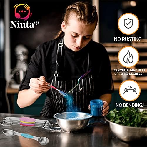 NIUTA® Magnetic measuring spoons set®, stackable on both sides