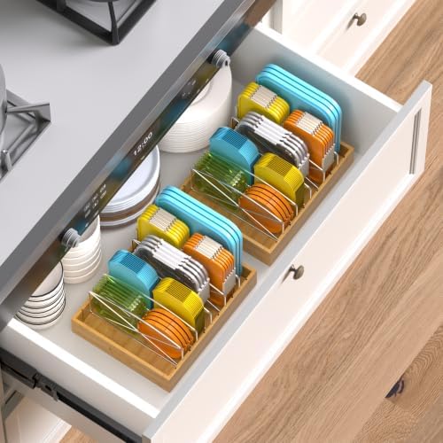 Lid Organizer Inside Cabinet,Bamboo Lid Container Holder
