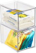 mDesign Kitchen Storage Drawer Box – Plastic Storage Box with Pull-Out