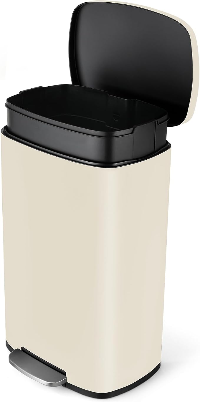 8 Gal Kitchen Trash Can, 30L Recycling or Garbage Bin, Brushed Stainless Steel by ComfyCorner