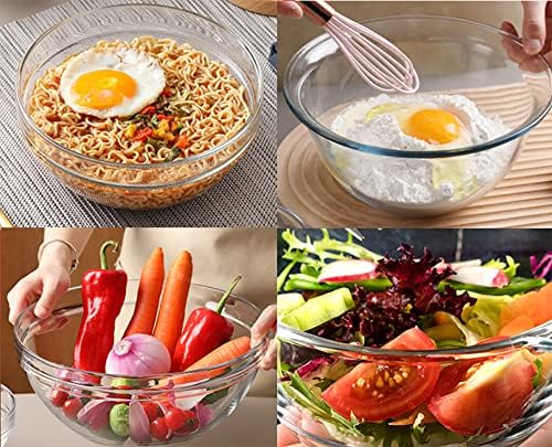 Lawei Set of 9 Glass Mixing Bowls - Glass Nesting Bowls Prep Bowl