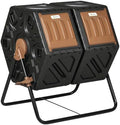 Outsunny 34.5 Gallon Dual Chamber Compost Tumbler