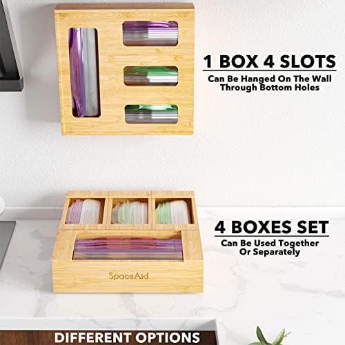 SpaceAid Bag Storage Organizer for Kitchen Drawer, Bamboo Organizer