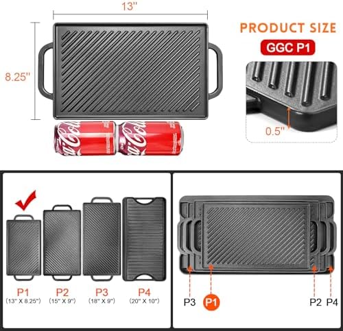 GGC Cast Iron Reversible Griddle