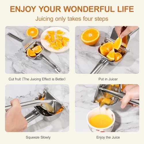 304 Stainless Steel Lemon Squeezer, Manual Citrus Juicer Hand Press