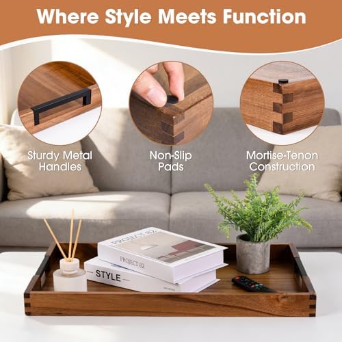 Joy&Grace Large Ottoman Tray for Living Room and Coffee Table