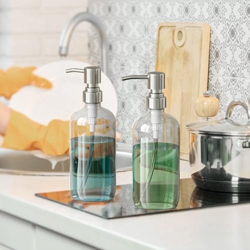 AmazerBath Glass Soap Dispensers, 2 Pack