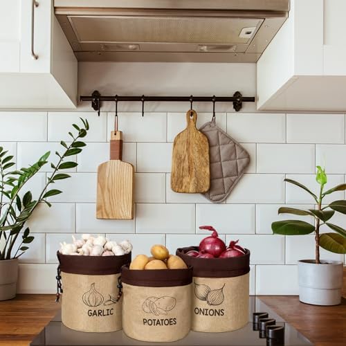 3 Pcs Potato Onion Garlic Storage Bag, Washable Vegetable Storage Bags