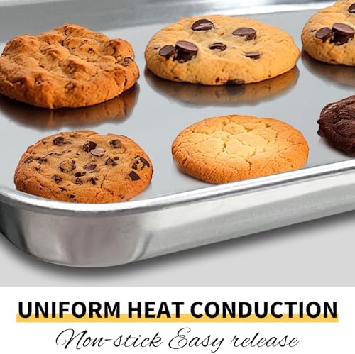 Commercial Quality Baking Sheet Pan Set, Natural Stainless Steel