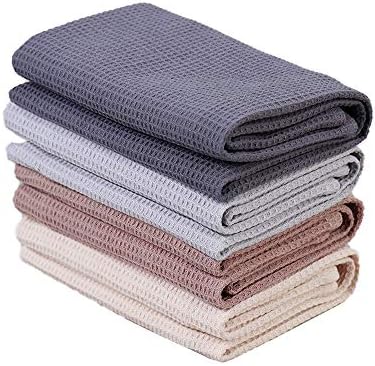 PY HOME & SPORTS Dish Towels Set, 100% Cotton Waffle Weave Kitchen