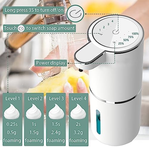 Automatic Foaming Soap Dispenser, 400ml USB Rechargeable