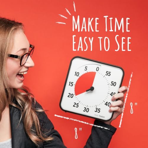 TIME TIMER 8-Inch Visual Timer, 60-Minute Countdown Clock