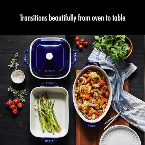 STAUB Ceramic 4-pc Baking Pan Set, Dark Blue