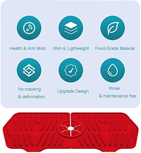 K SZKMG Kitchen Guard Faucet Mat Silicone Handle Drip Catcher Tray for